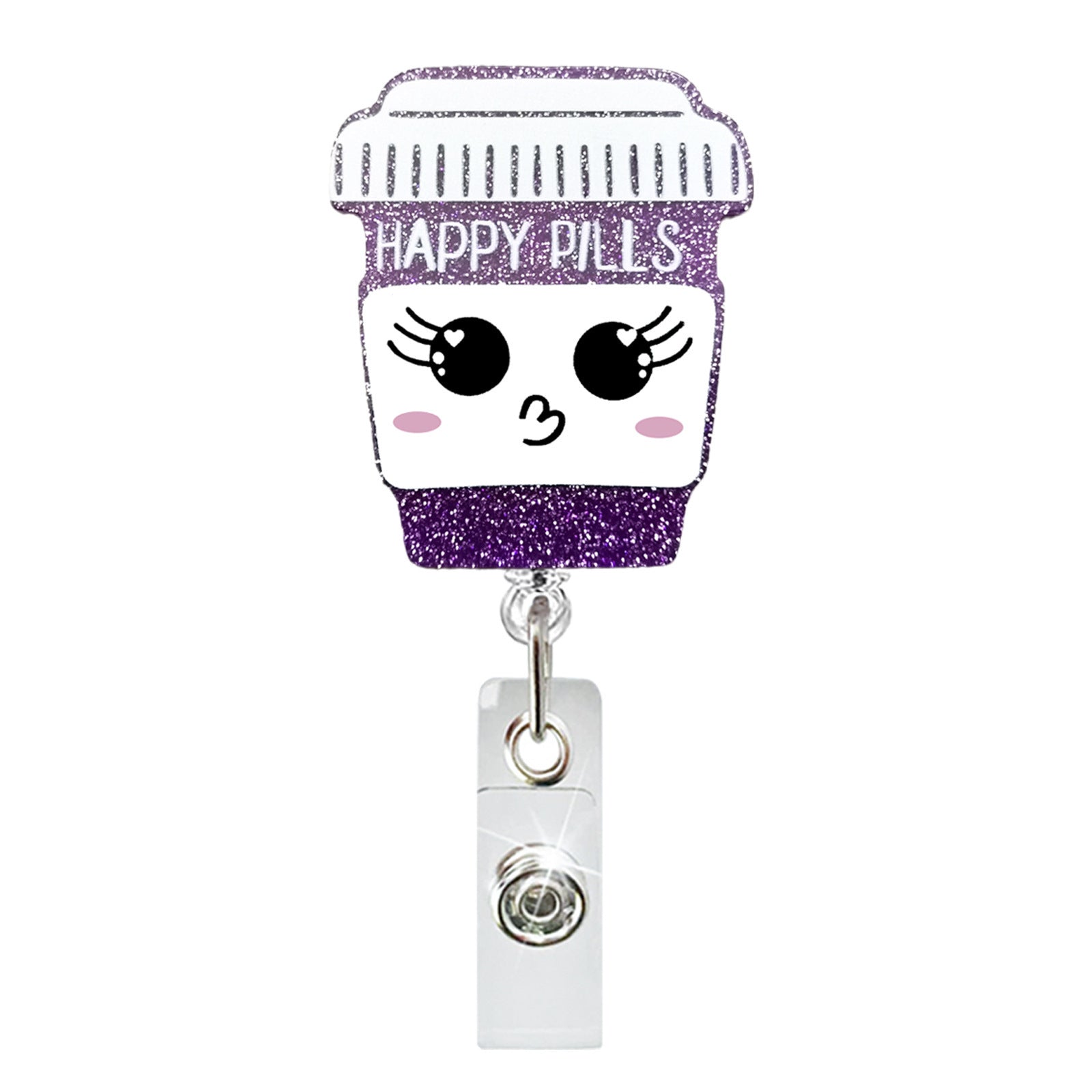 Wholesale Colorful Medicine Bottle Medical Acrylic Retractable Badge Scroll Keychain